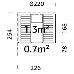 Anita 1,3, 0,7 m2 Med Glasvägg