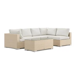Bahamas utomhus loungegrupp 5-sits med vändbar schäslong och bord