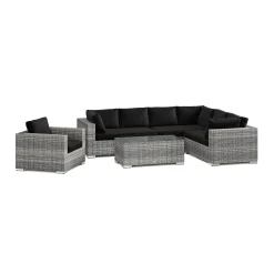 Bahamas utomhus L-soffa vänster 7-sits med fåtölj och bord