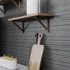 Bamboo Svart Mosaic 2x30 cm