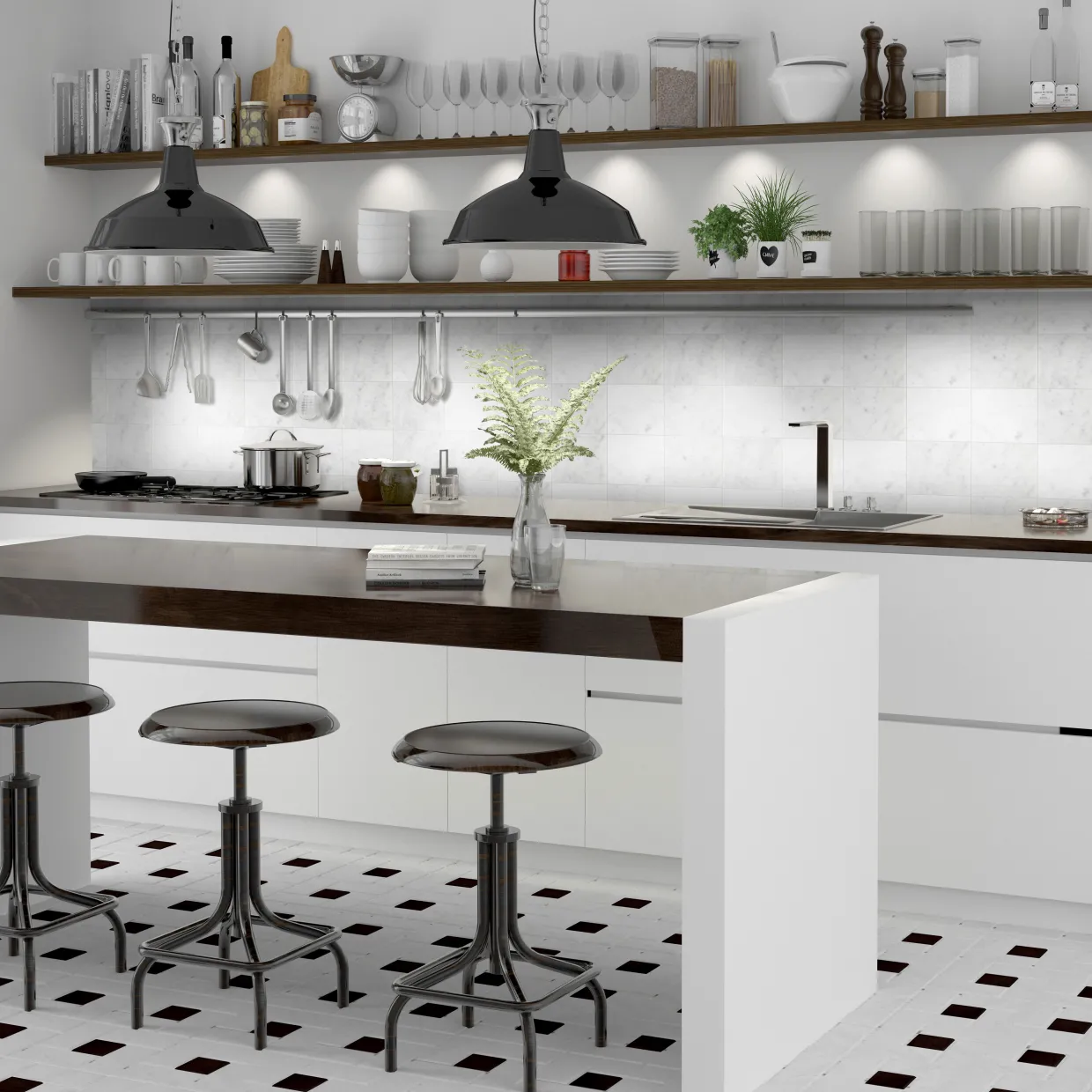 Bianco Carrara C Honed Vit 15x15 cm