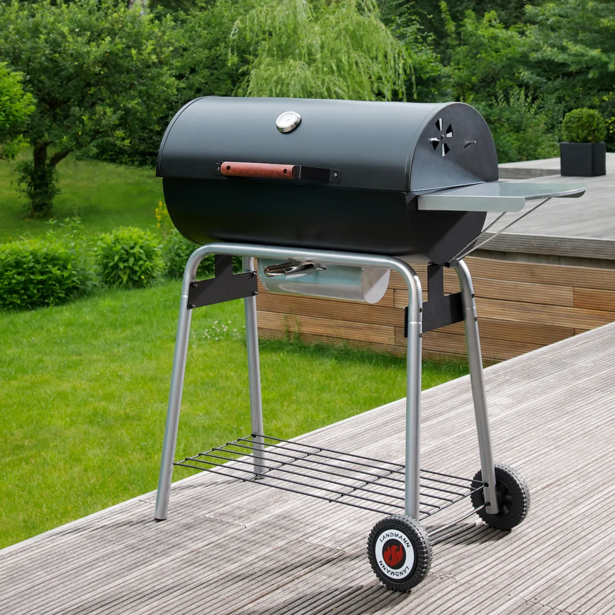 Black Taurus 660 Grilltunna med Justerbart Galler & Avtagbart Sidobord