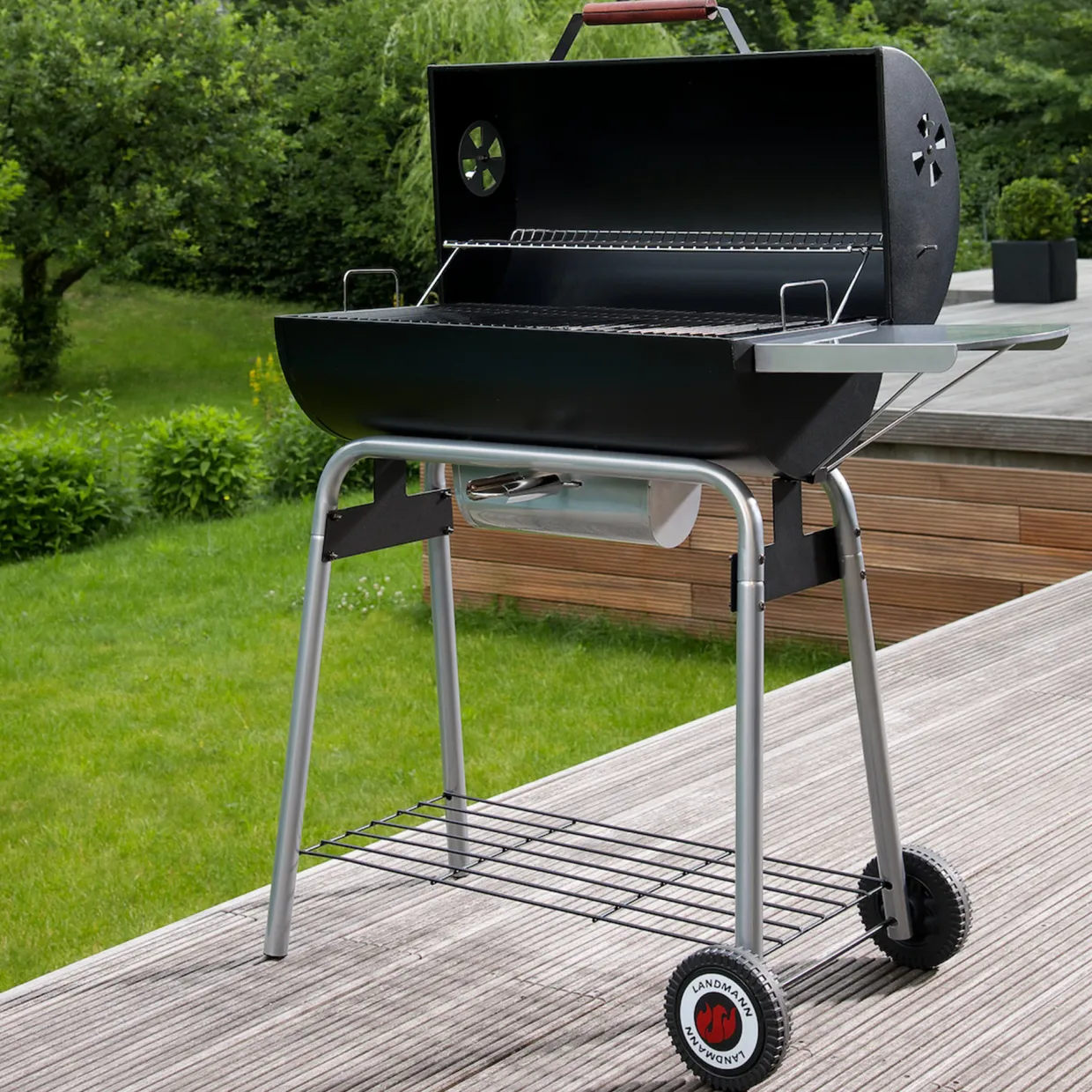 Black Taurus 660 Grilltunna med Justerbart Galler & Avtagbart Sidobord
