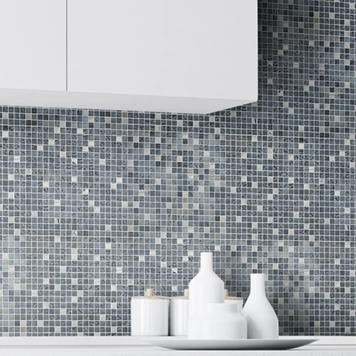 Blank Exclusive Stone Svart/Krom 1,5x1,5 cm