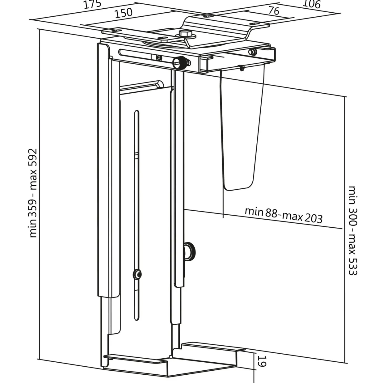 Bord/Vägg Justerbar
