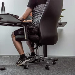Boss Stol i Läder med Justerbar Höjd & Ryggstöd