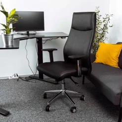 Boss Stol i Läder med Justerbar Höjd & Ryggstöd