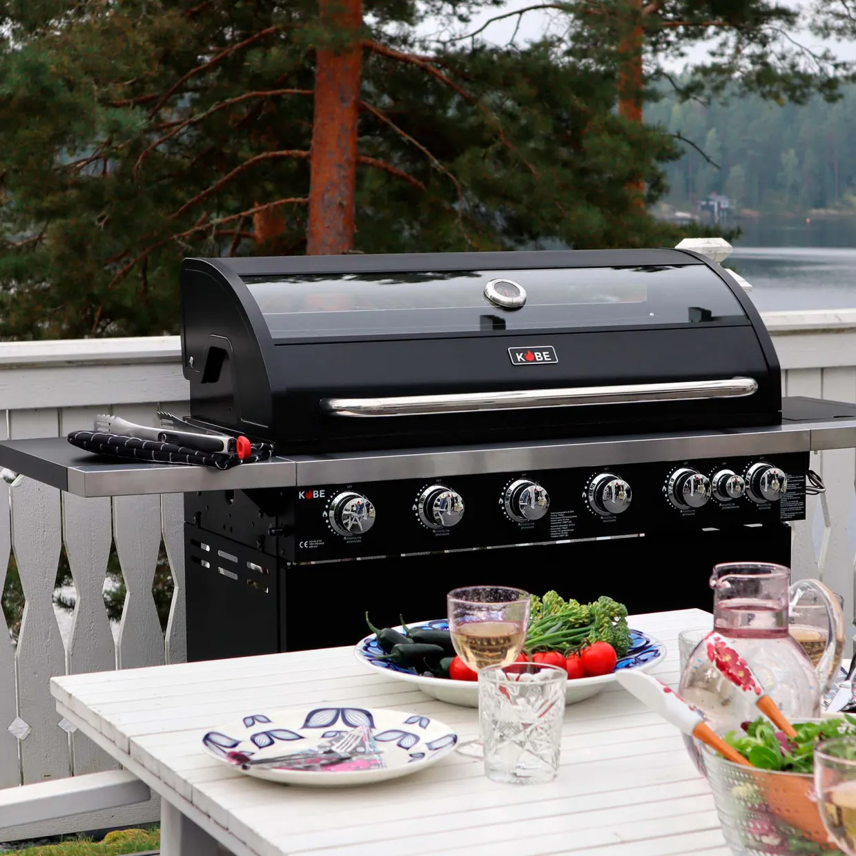 6+1 Brännare Svart Med Gaslock