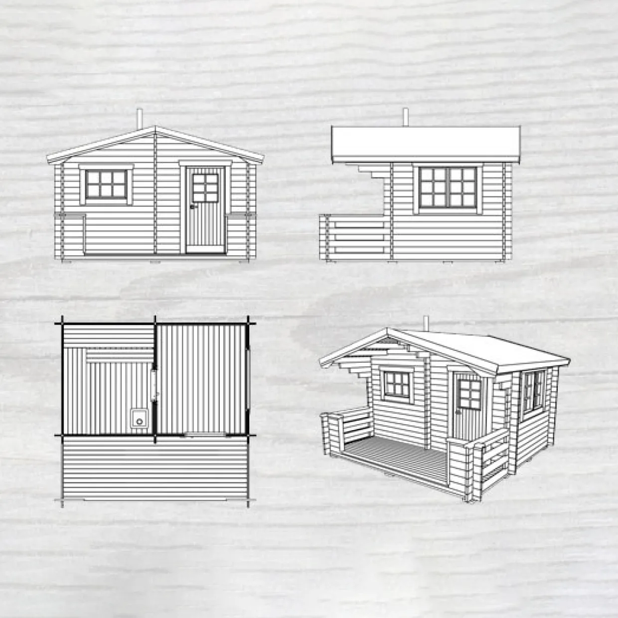 Bräska 10 m² Fristående Bastuhus med Altan & Sadeltak