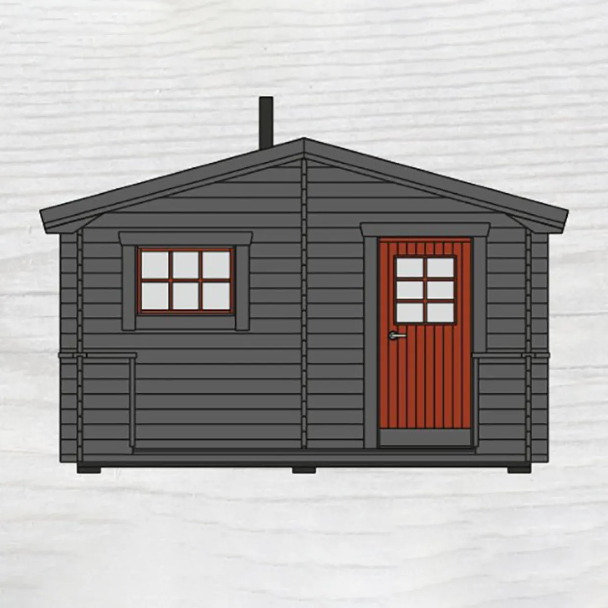 Bräska 10 m² Fristående Bastuhus med Altan & Sadeltak