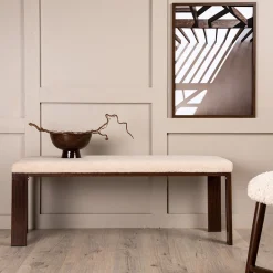 Chester Off White Rektangulär Bänk 120cm
