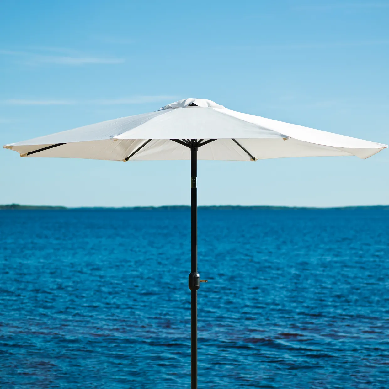 Ø300 cm Beige/Svart med Vev och Tilt Funktion