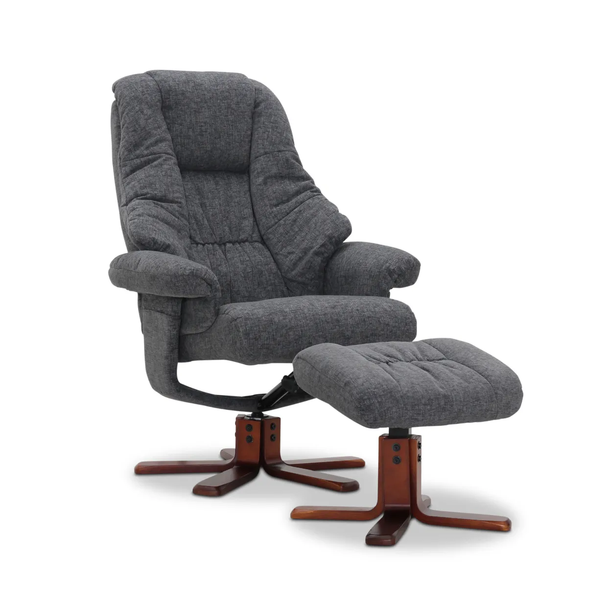 Comfy Becca med Snurrfunktion & Fotpall Gråmelerad Klädsel