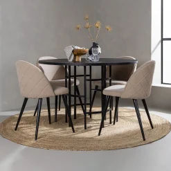 Copenhagen med 4 Velvet Stitches Stolar