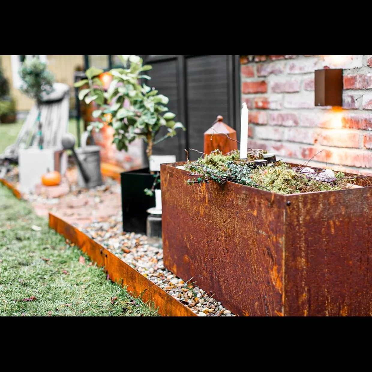Corten 4-pack Gräskant, 110 cm