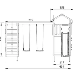 Cottage 2.1 Klättermodul Gul Rutschkana