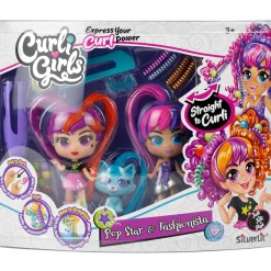 Curli Girls Dolls and Pet Twin Set