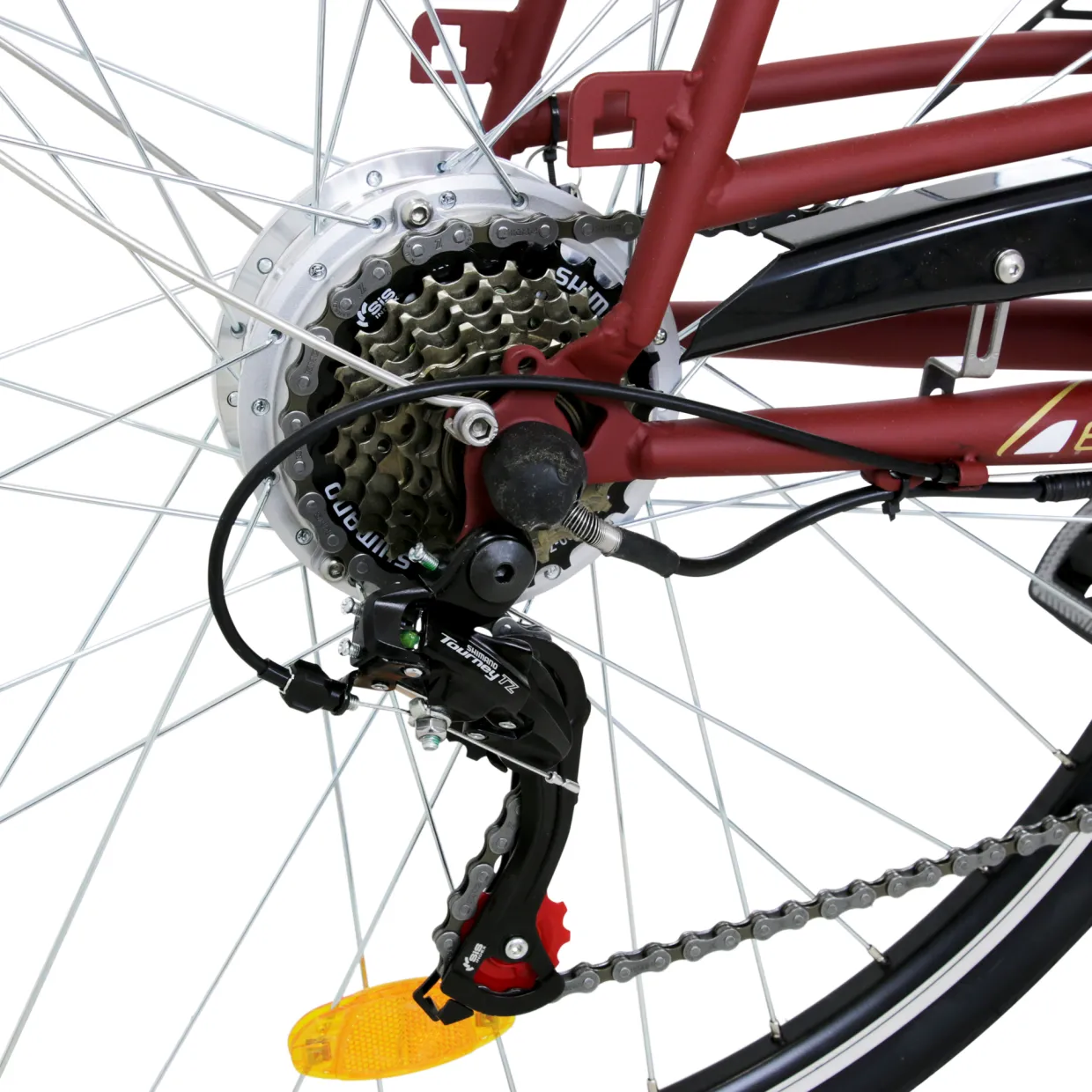 Dam 28" med Cykeldator Mattröd