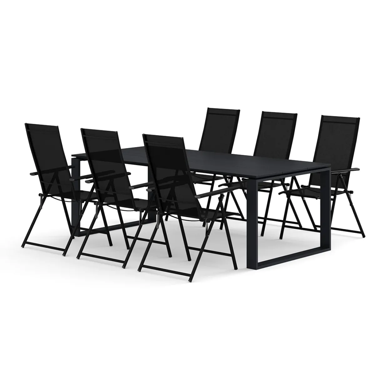 Devon utomhus matgrupp 210x100 cm med 6 Sanna positionsstolar
