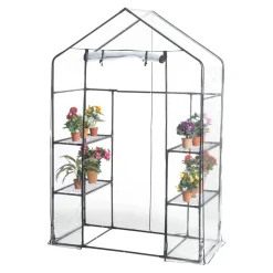Drivhus Transparent 4 Hyllor 143x73x195 cm