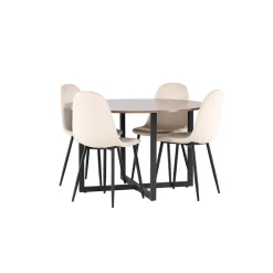 Durango Ø 120 cm med 4 Polar Stolar Sammet