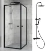 Duschhörn Empire Linjeglas 900x900 med Takduschset Imo 160 cc