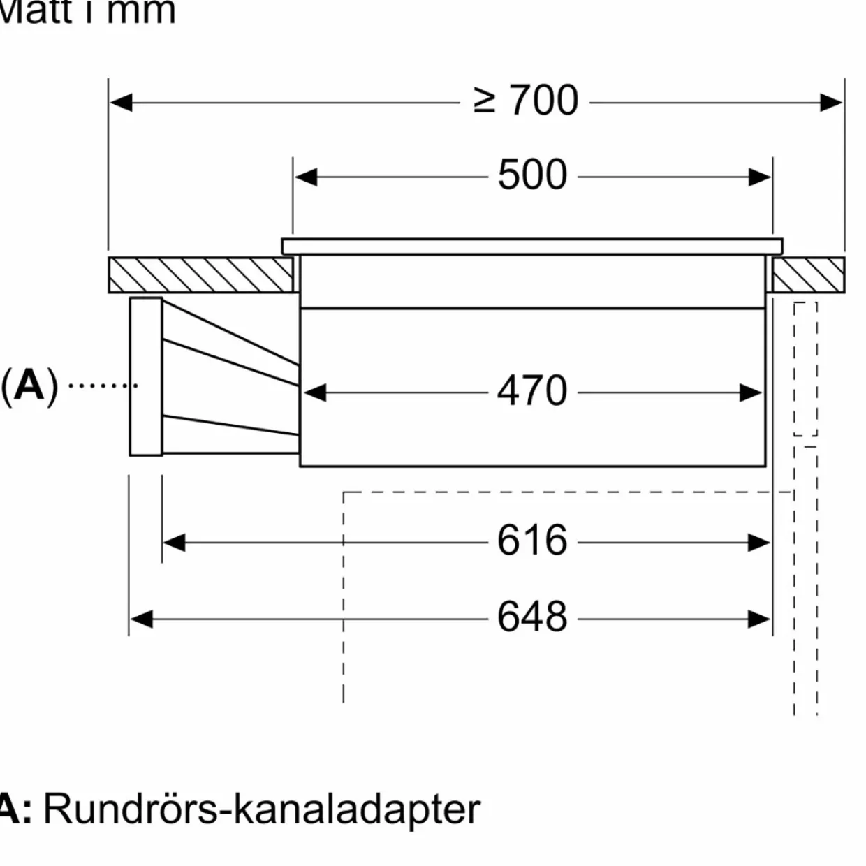 ED751HQ26E Med Inbyggd Fläkt 70 cm Utan Ram