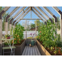 Emilia Fristående med Härdat Säkerhetsglas & Tryckimpregnerat Trä, 8,7 m²