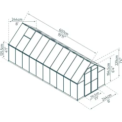 Essence Aluminiumram med UV-Skyddad Polykarbonat & Ventilationsfönster, 11,8 m²
