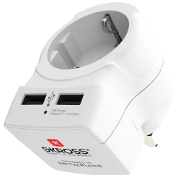 Europa till UK med Dubbla USB-A 12W Jordad