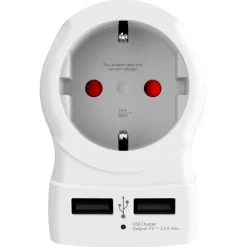 Europa till UK med Dubbla USB-A 12W Jordad