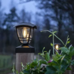 Felix Svart LED Solcellslampa med Sensor
