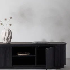 Fjällbacka Svart TV-Bänk/Sidobord MDF