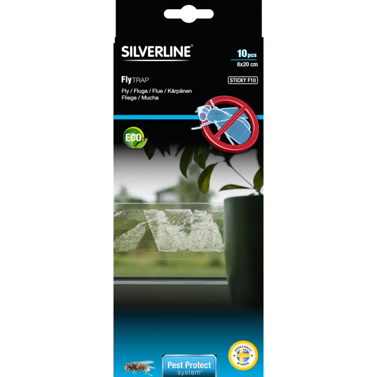 Flugpapper F10 Fönster Sticky 10-pack