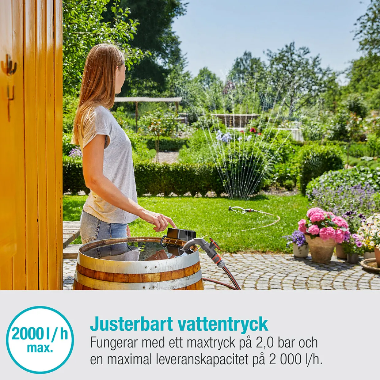 för Regnvattentunna 2000/2 18V P4A Set (2,5Ah batteri + standardladdare)