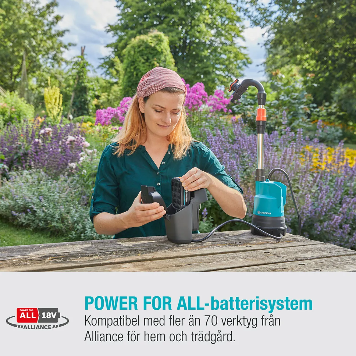 för Regnvattentunna 2000/2 18V P4A Set (2,5Ah batteri + standardladdare)