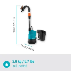 för Regnvattentunna 2000/2 18V P4A Set (2,5Ah batteri + standardladdare)
