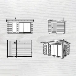 Gellas Funkis 15 m² Fristående Bastuhus med Isolerat Skjutglasparti