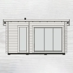 Gellas Funkis 15 m² Fristående Bastuhus med Isolerat Skjutglasparti