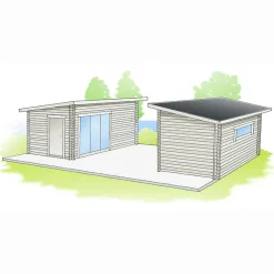 Gellas Funkis 15 m² Fristående Bastuhus med Isolerat Skjutglasparti