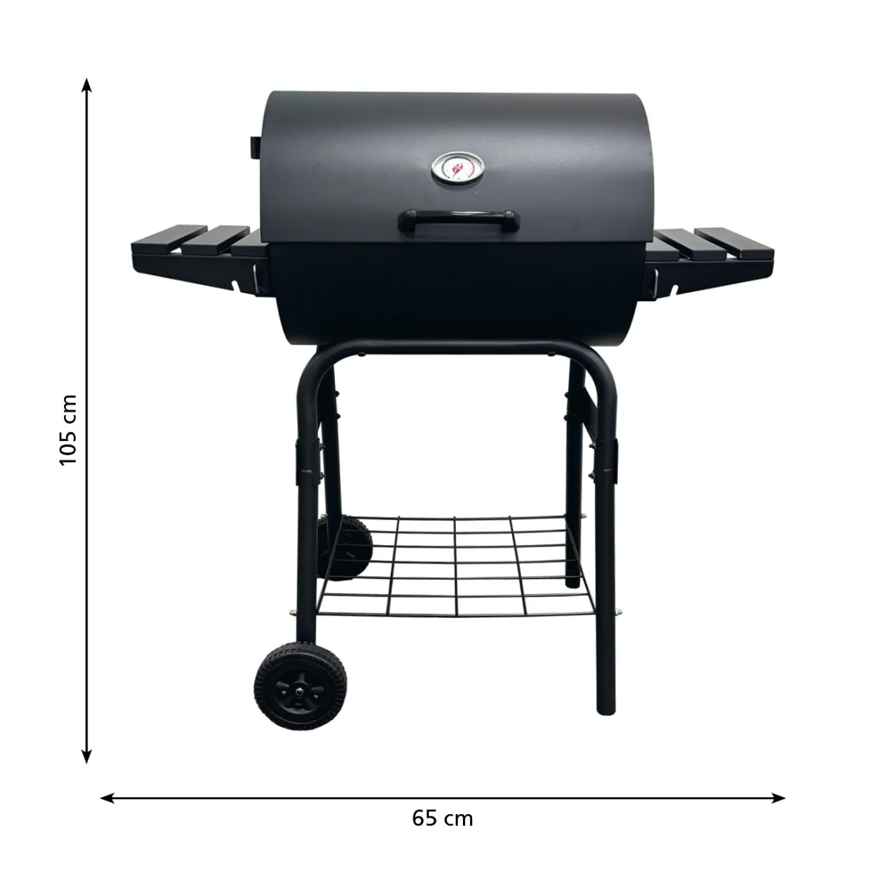 Grilltunna 550 Stål med Sidobord och Termometer