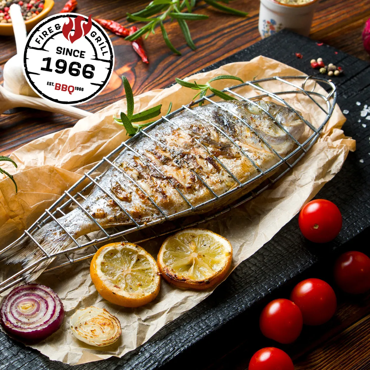 Grilltunna 550 Stål med Sidobord och Termometer