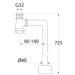90° G32xØ40 Krom