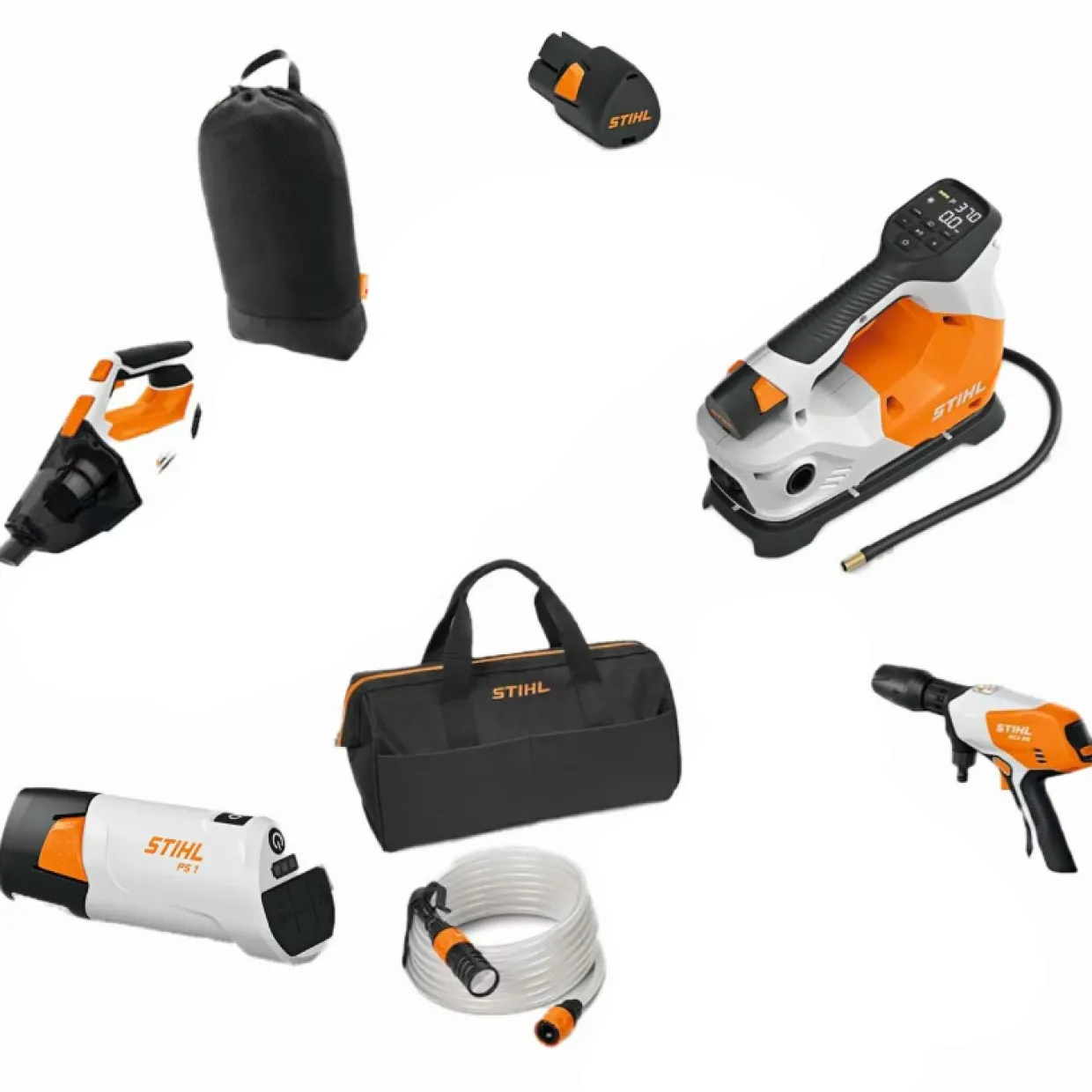 Handdammsugare Högtryckstvätt Kompressor Powerbank Med Batteri & Laddare