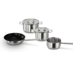 HEZ9SE040 Set 4 st Rostfria Kastruller & Stekpannor