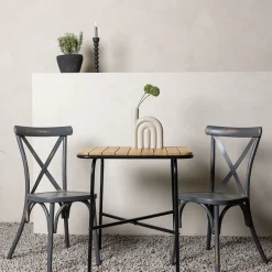 Holmbeck Bord med 2 Tablas Trädgårdsstolar Utomhus