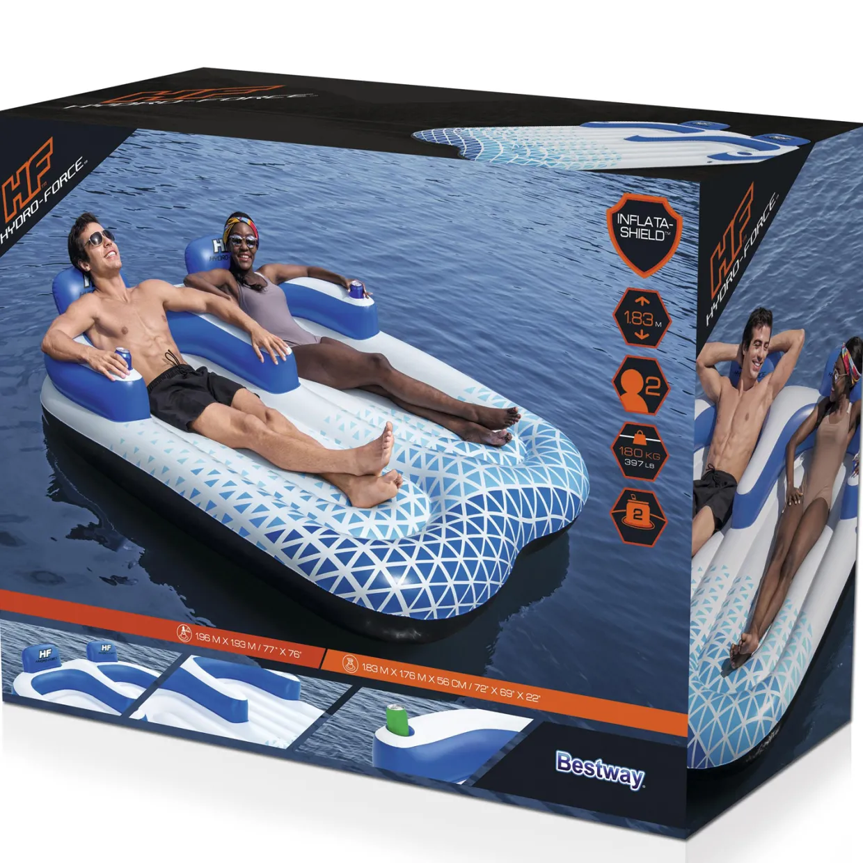 Hydro Force Indigo Wave Double Lounge 196 cm