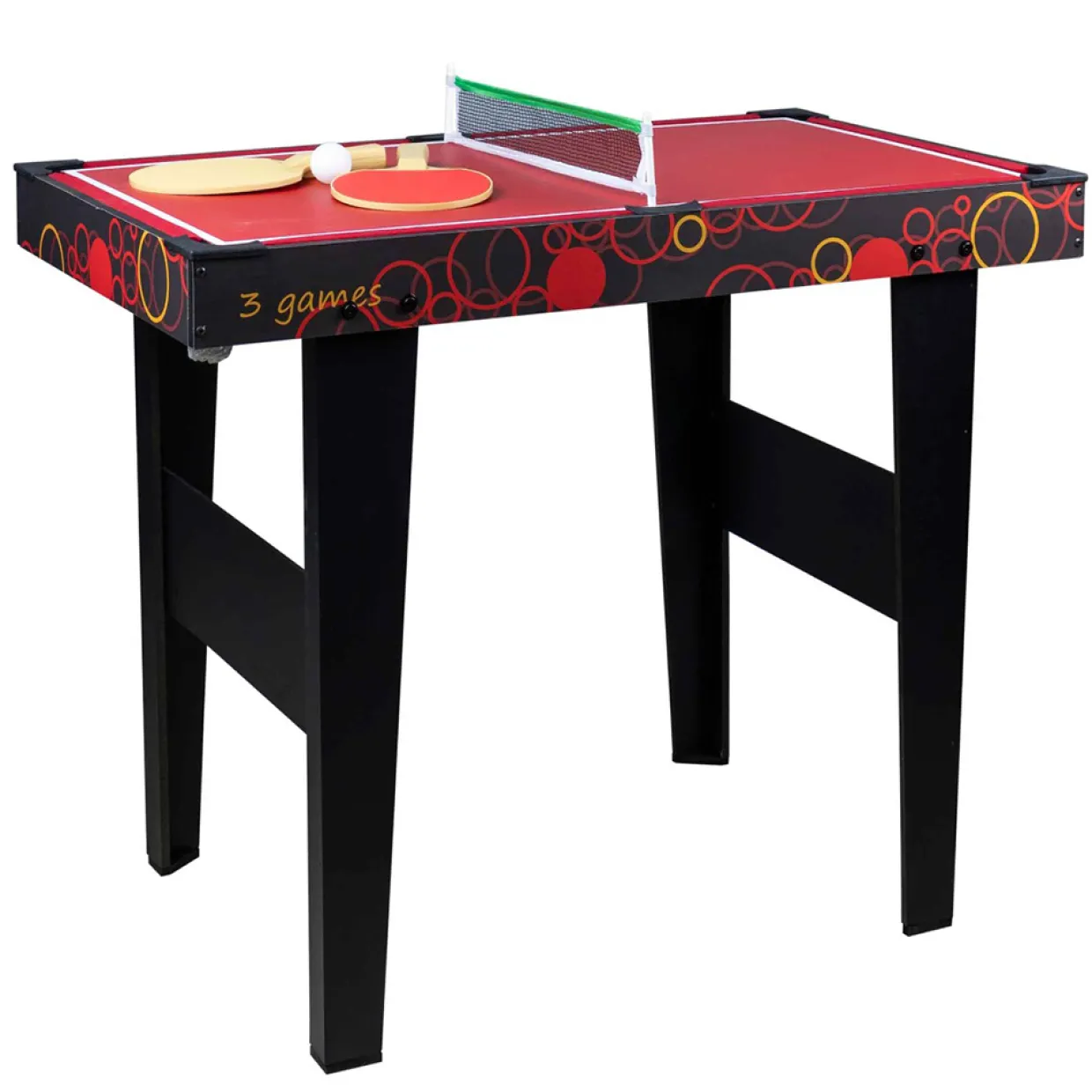 3-in-1 Spelbord med Airhockey, Bordtennis & Biljard