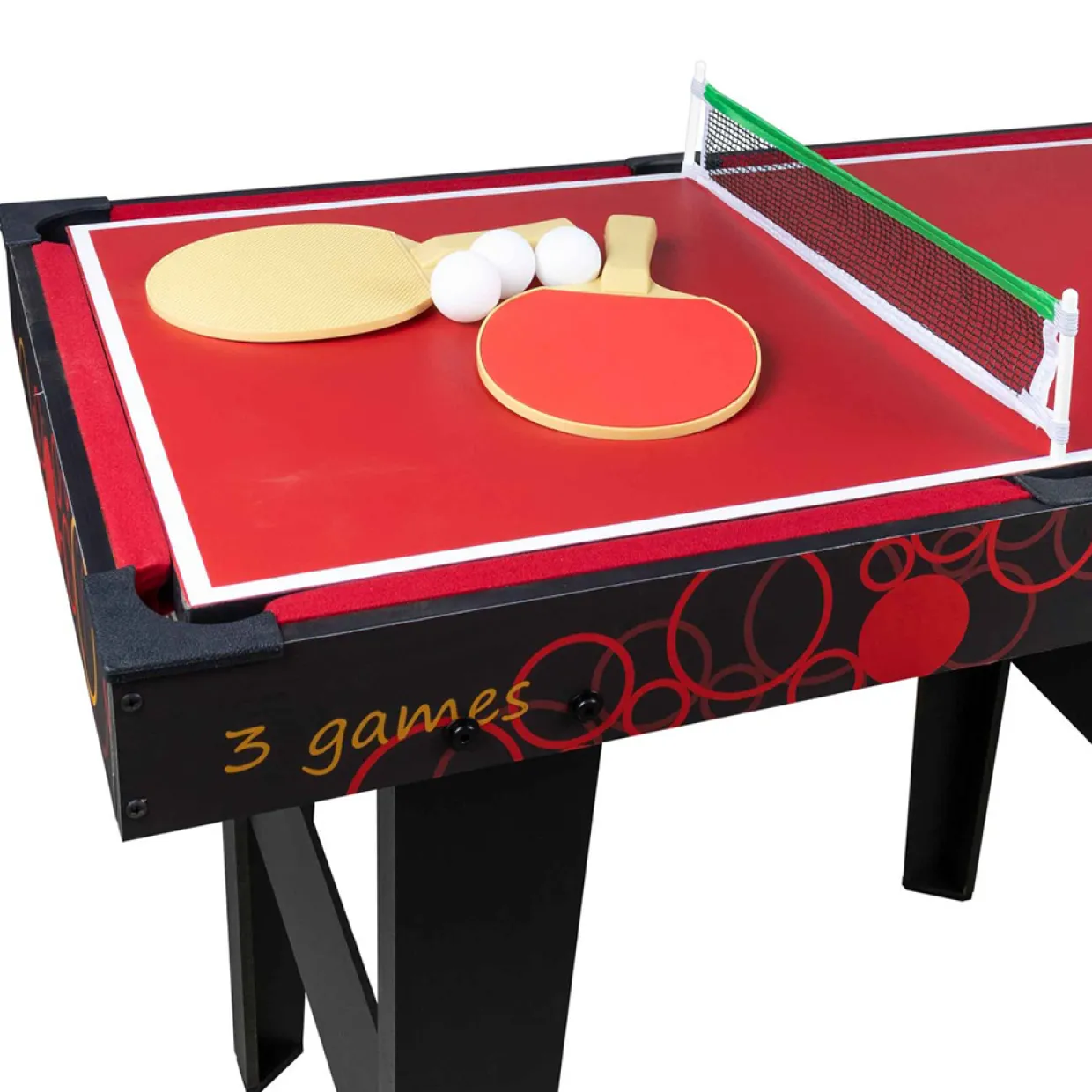 3-in-1 Spelbord med Airhockey, Bordtennis & Biljard