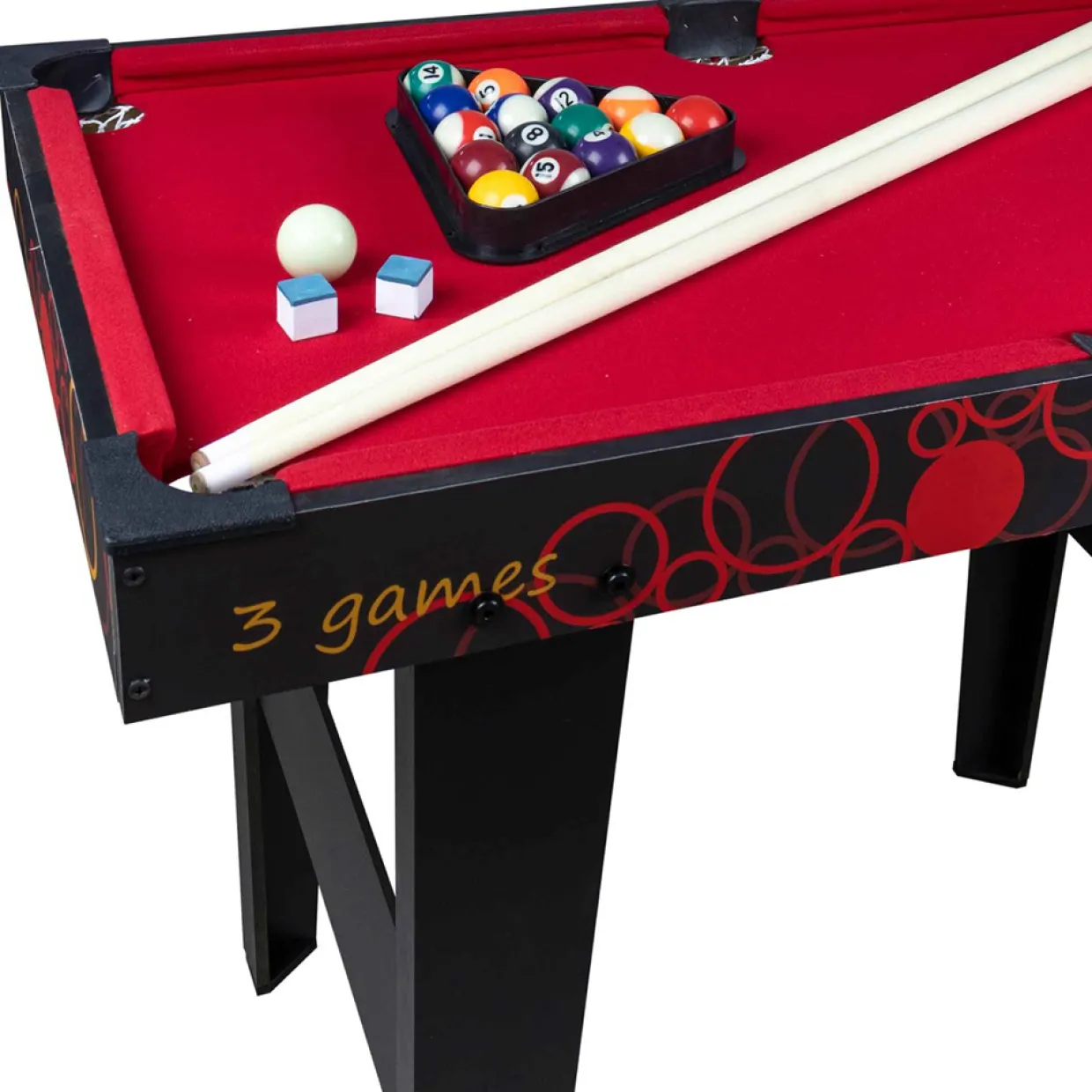 3-in-1 Spelbord med Airhockey, Bordtennis & Biljard